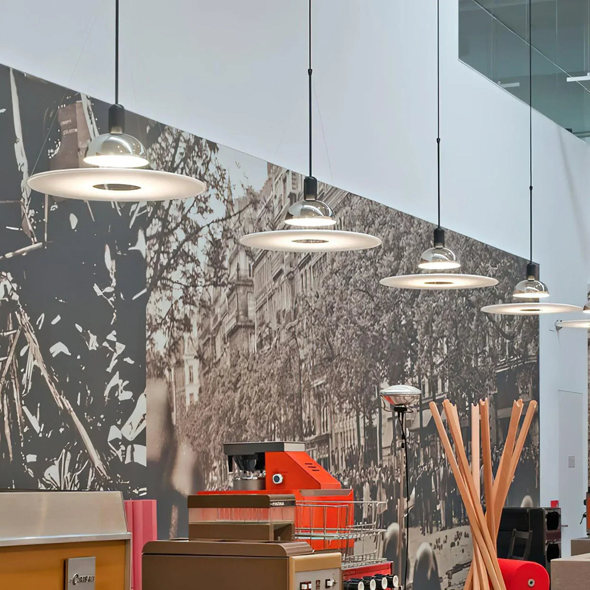 Frisbi Acrylic Disc Steel Pendant Light – Steel detail 8