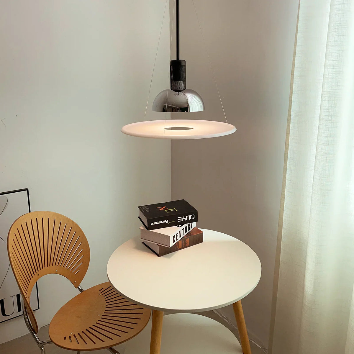 Frisbi Acrylic Disc Steel Pendant Light – Steel detail 4