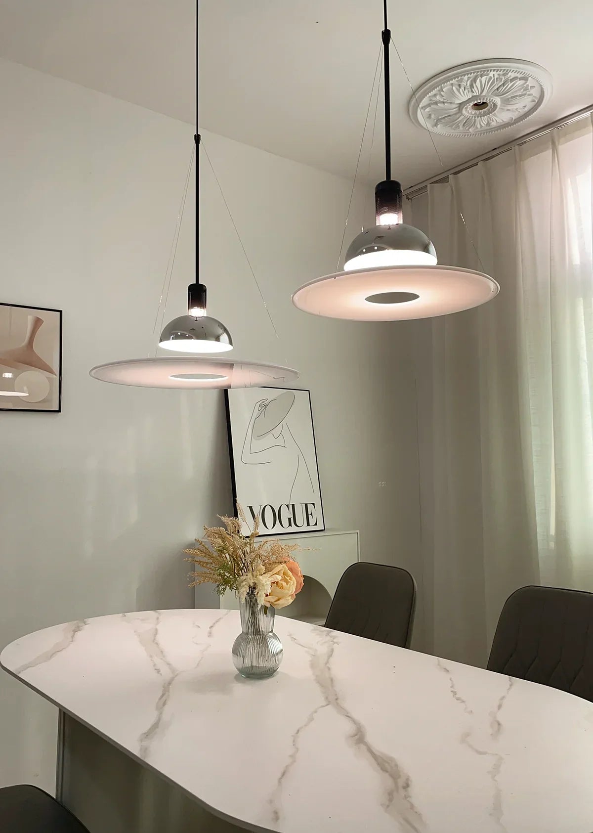Frisbi Acrylic Disc Steel Pendant Light – Steel detail 27