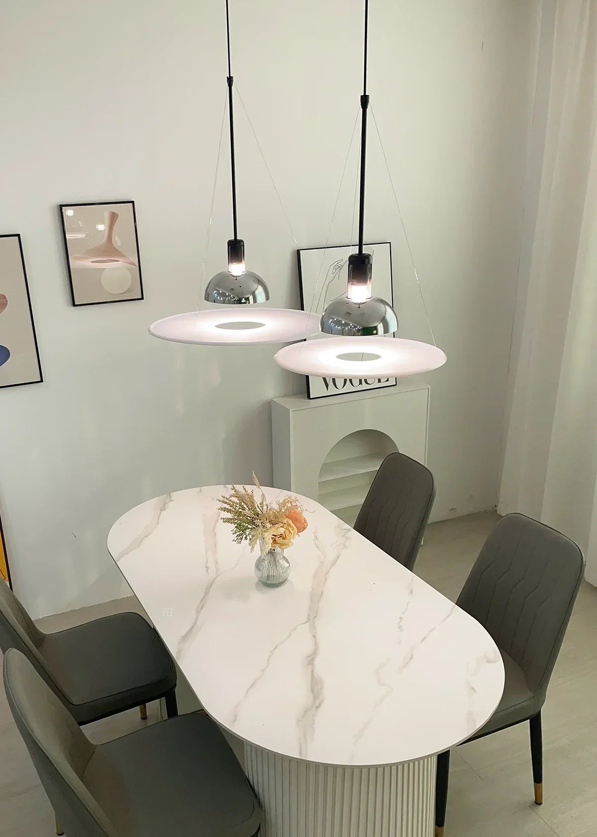Frisbi Acrylic Disc Steel Pendant Light – Steel detail 20