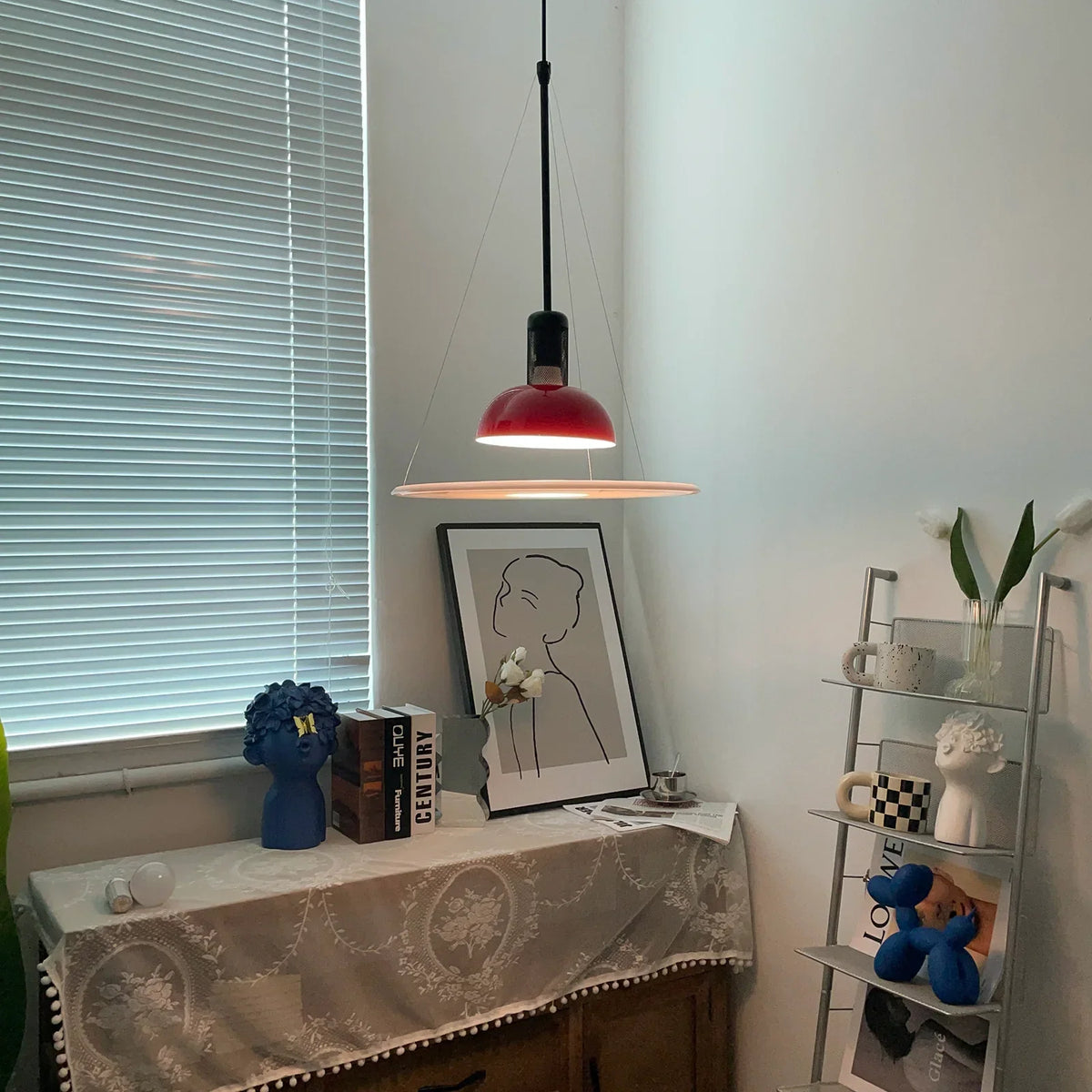 Frisbi Acrylic Disc Steel Pendant Light – Steel detail 9