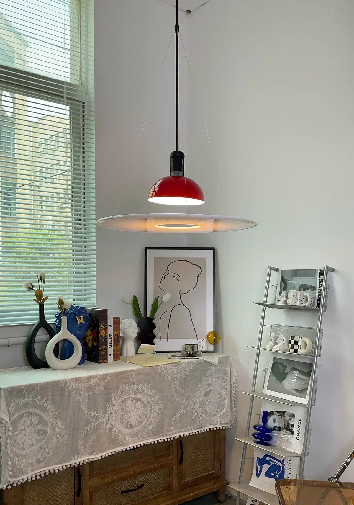 Frisbi Acrylic Disc Steel Pendant Light – Steel detail 21