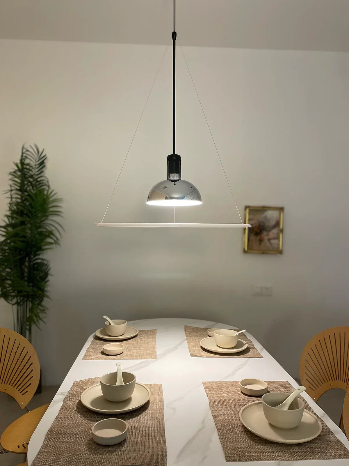 Frisbi Acrylic Disc Steel Pendant Light – Steel detail 18
