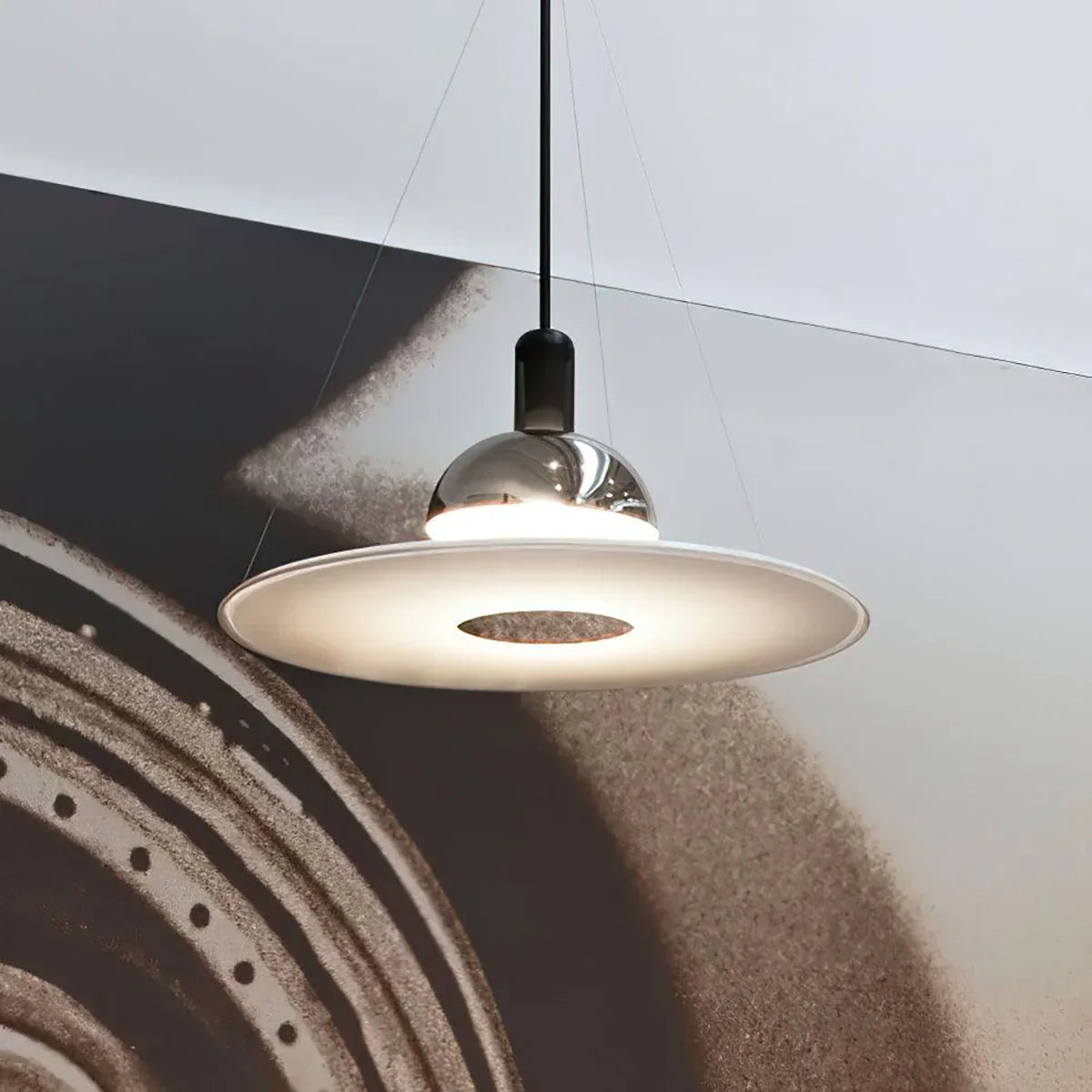 Frisbi Acrylic Disc Steel Pendant Light – Steel detail 5