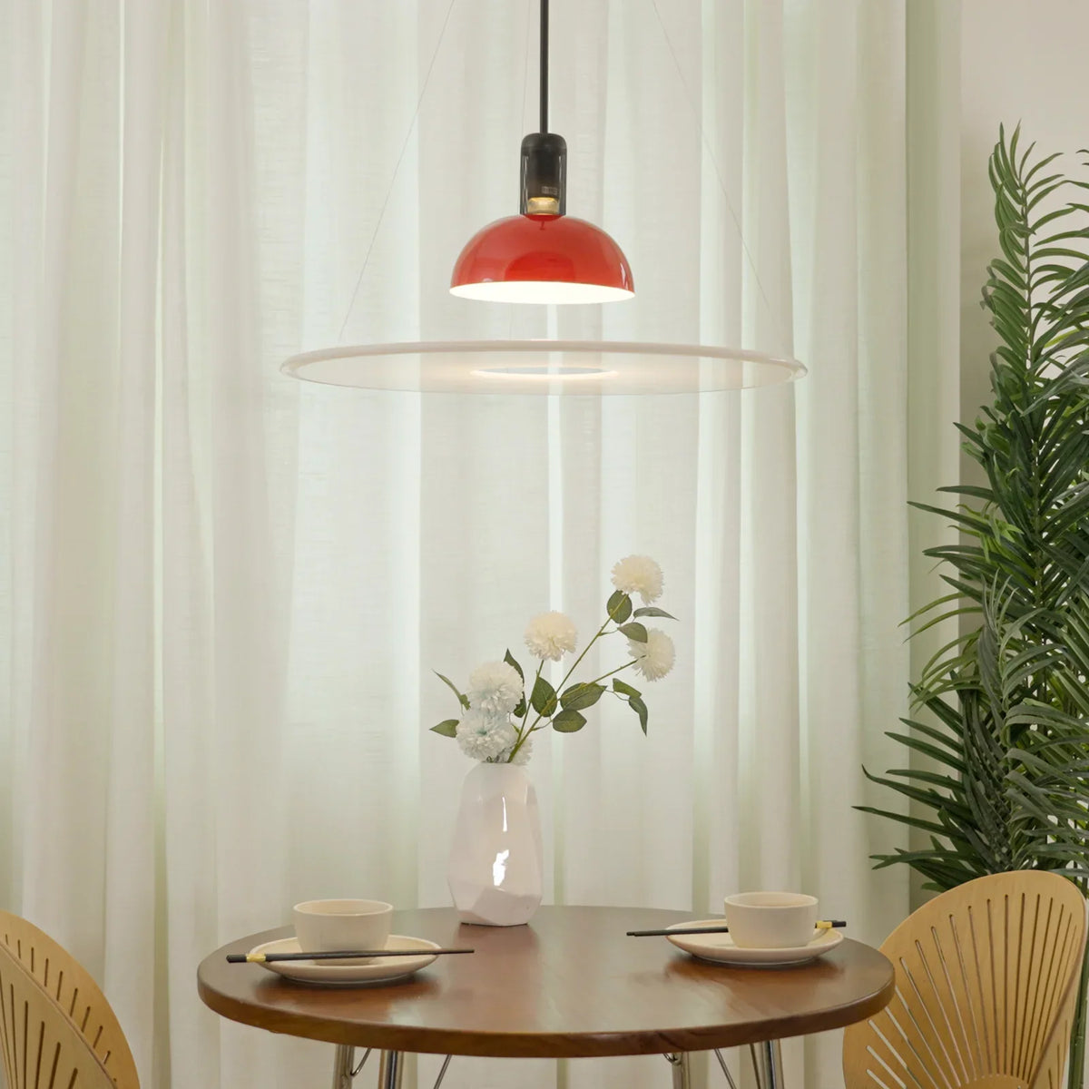 Frisbi Acrylic Disc Steel Pendant Light – Steel detail 2