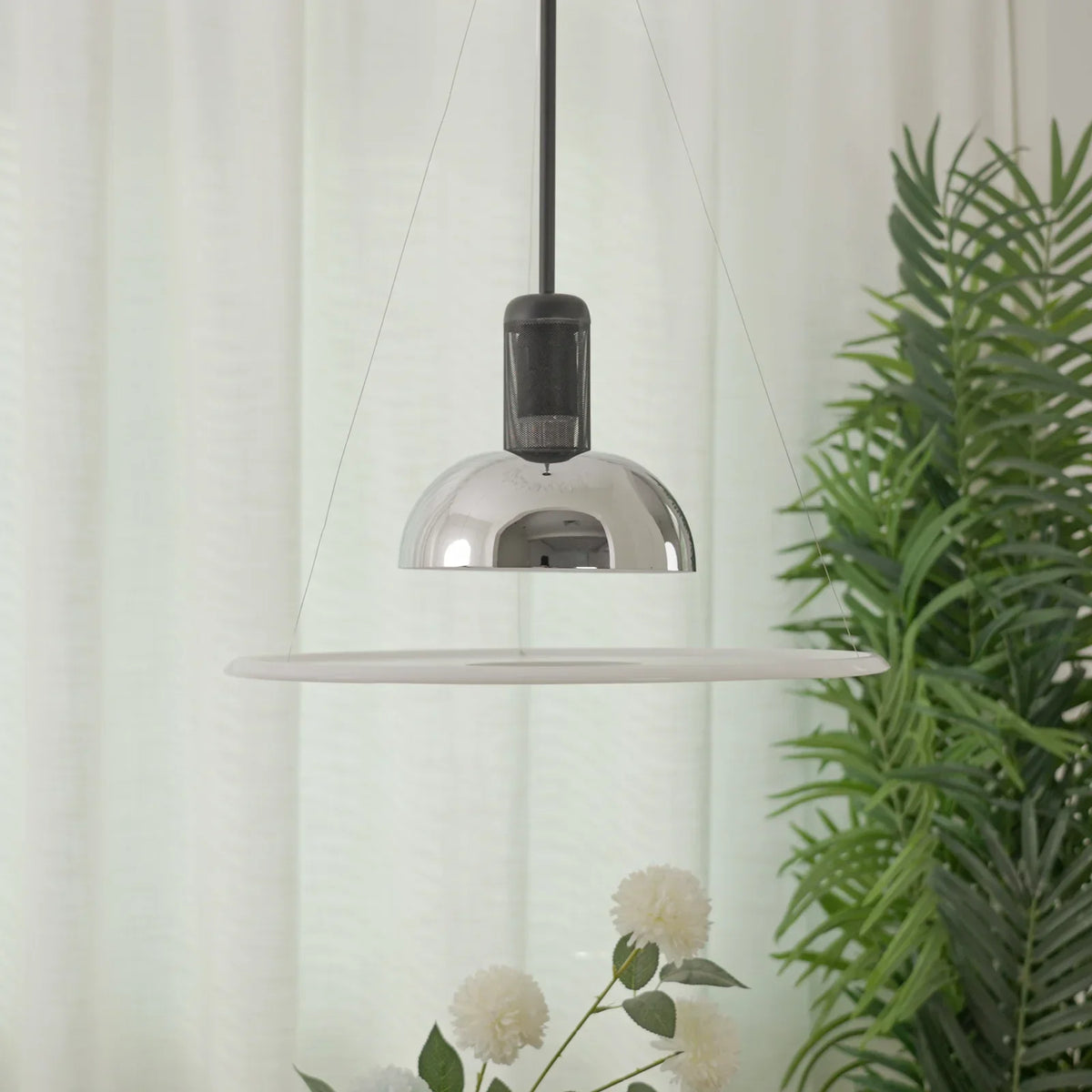 Frisbi Acrylic Disc Steel Pendant Light – Steel detail 16
