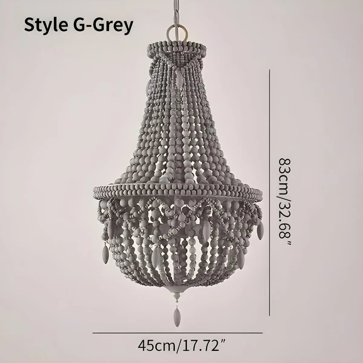 Retro Wooden Bead Chandelier for Dining Room – detail 34