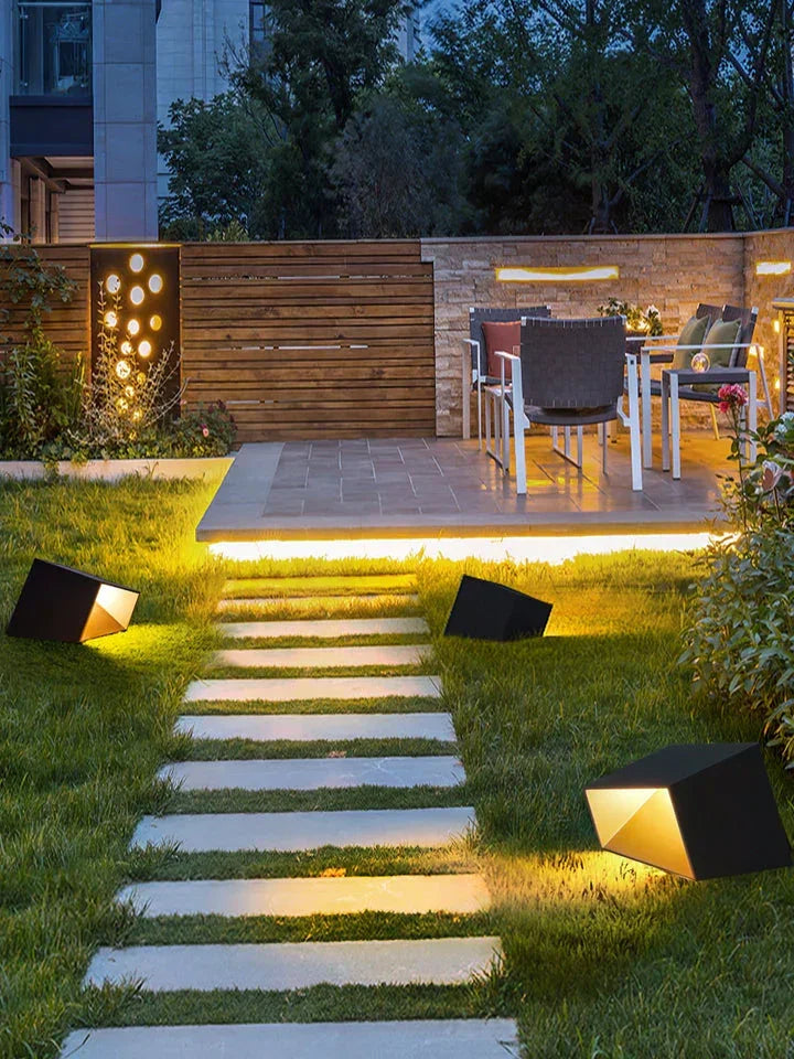 Garden Decoration Cube Outdoor Steel Light – Steel detail 8