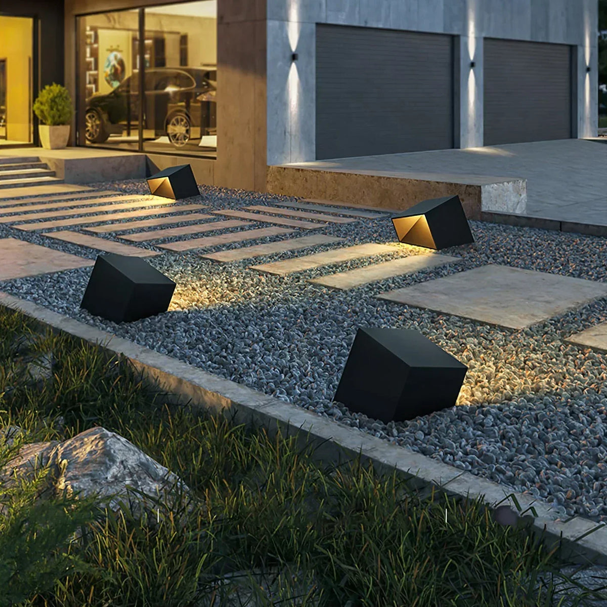 Garden Decoration Cube Outdoor Steel Light – Steel detail 5