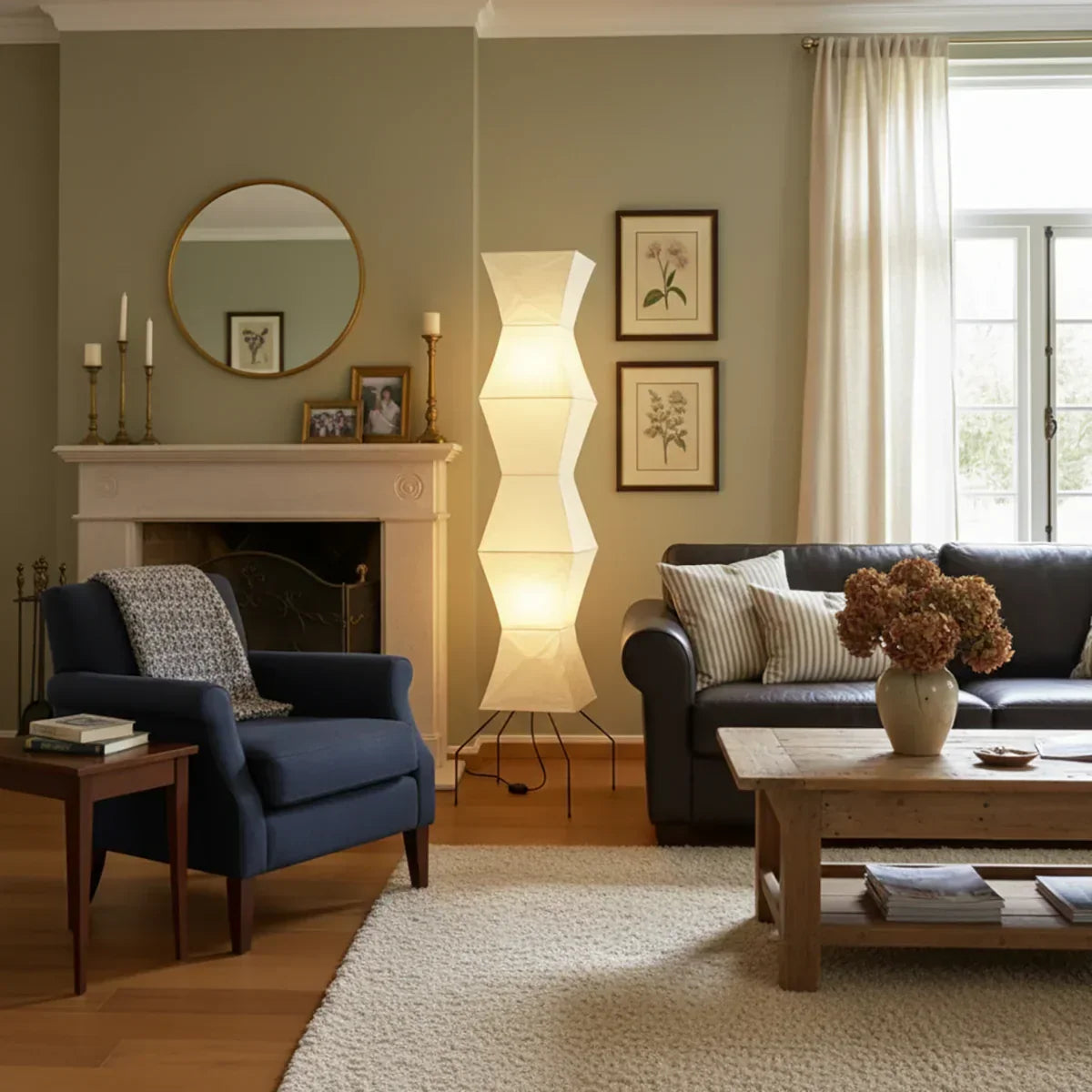 Akari Hourglass Paper UF4-L9 Steel Floor Lamp – Steel detail 2