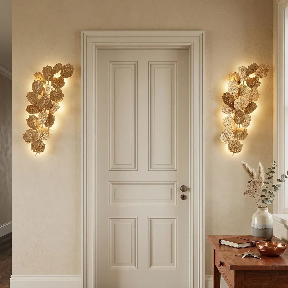 Forest Canopy Brass Leaf Wall Sconce – Brass detail 8
