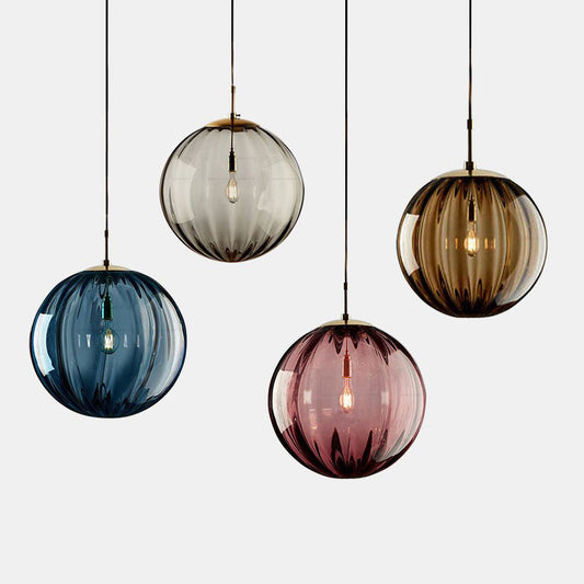Modern Nordic Water Pattern Glass Ball Pendant Light