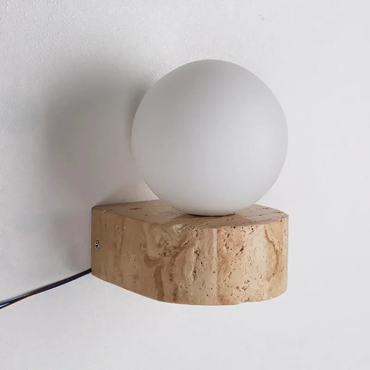 Globe Byers Travertine Wall Lamp – Travertine detail 8