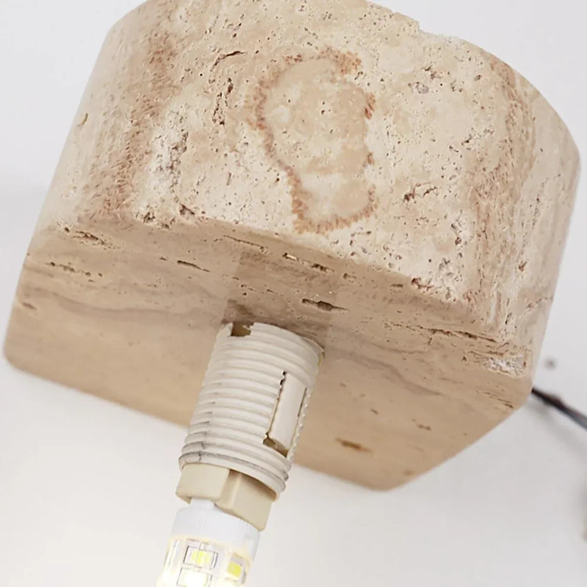 Globe Byers Travertine Wall Lamp – Travertine detail 6