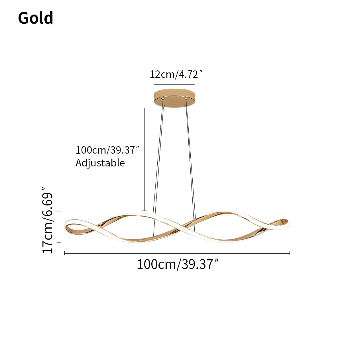 Linear Twist Pendant Light for Dining Room – detail 4