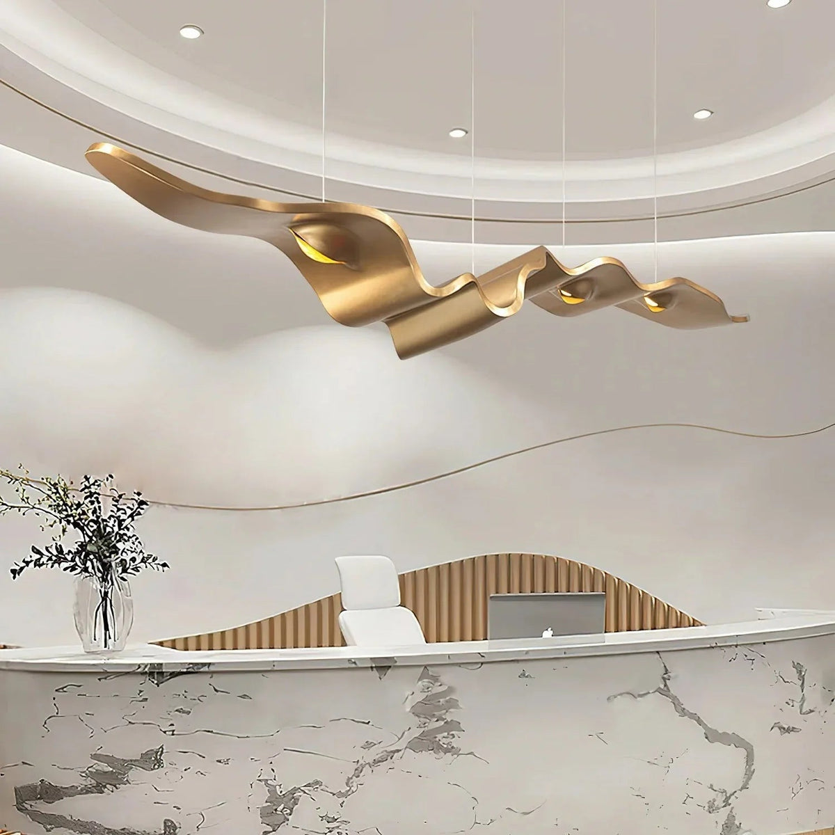 Gold Ribbon Chandelier – detail 3