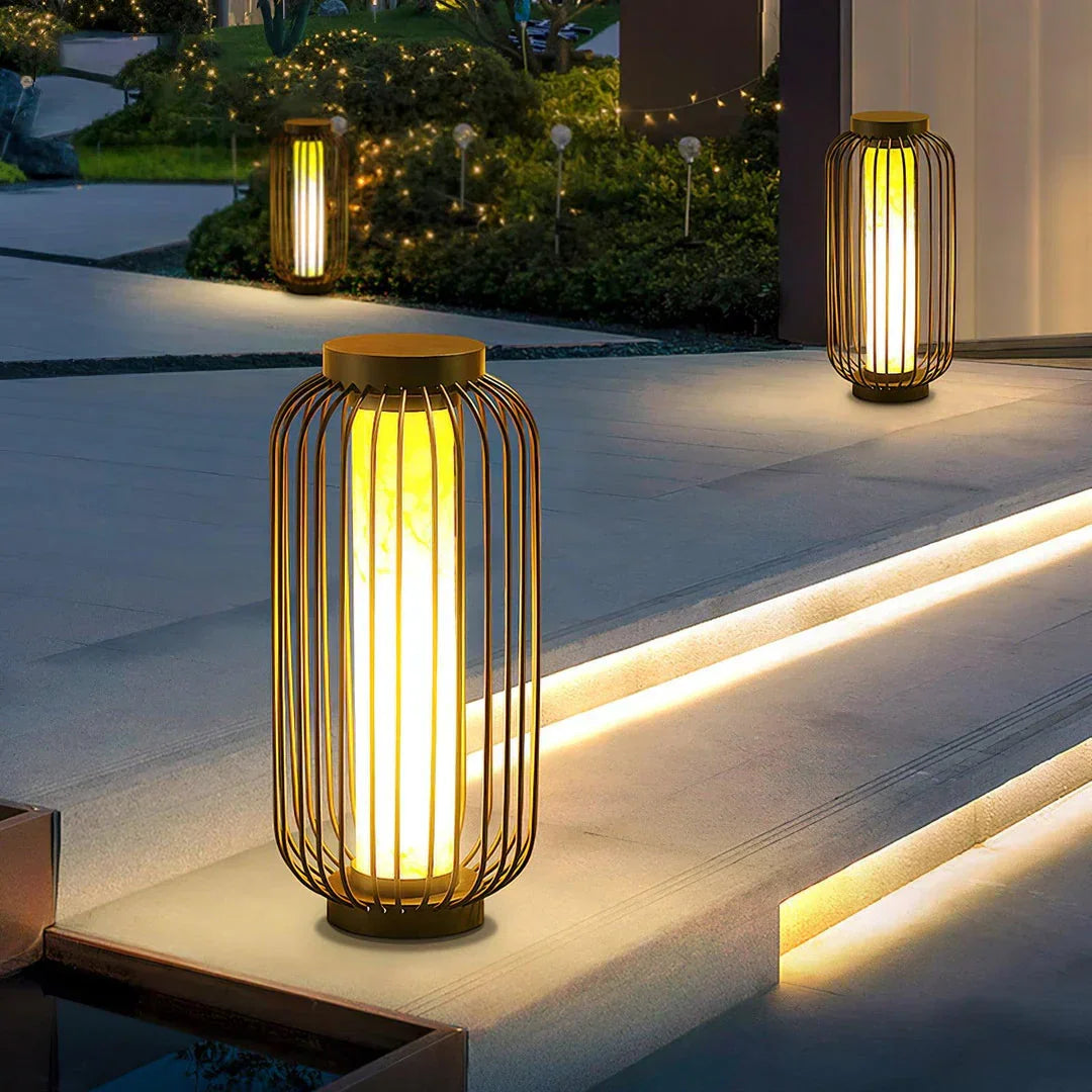 Birdcage Graydon Outdoor Alabaster Table Lamp – Alabaster detail 4