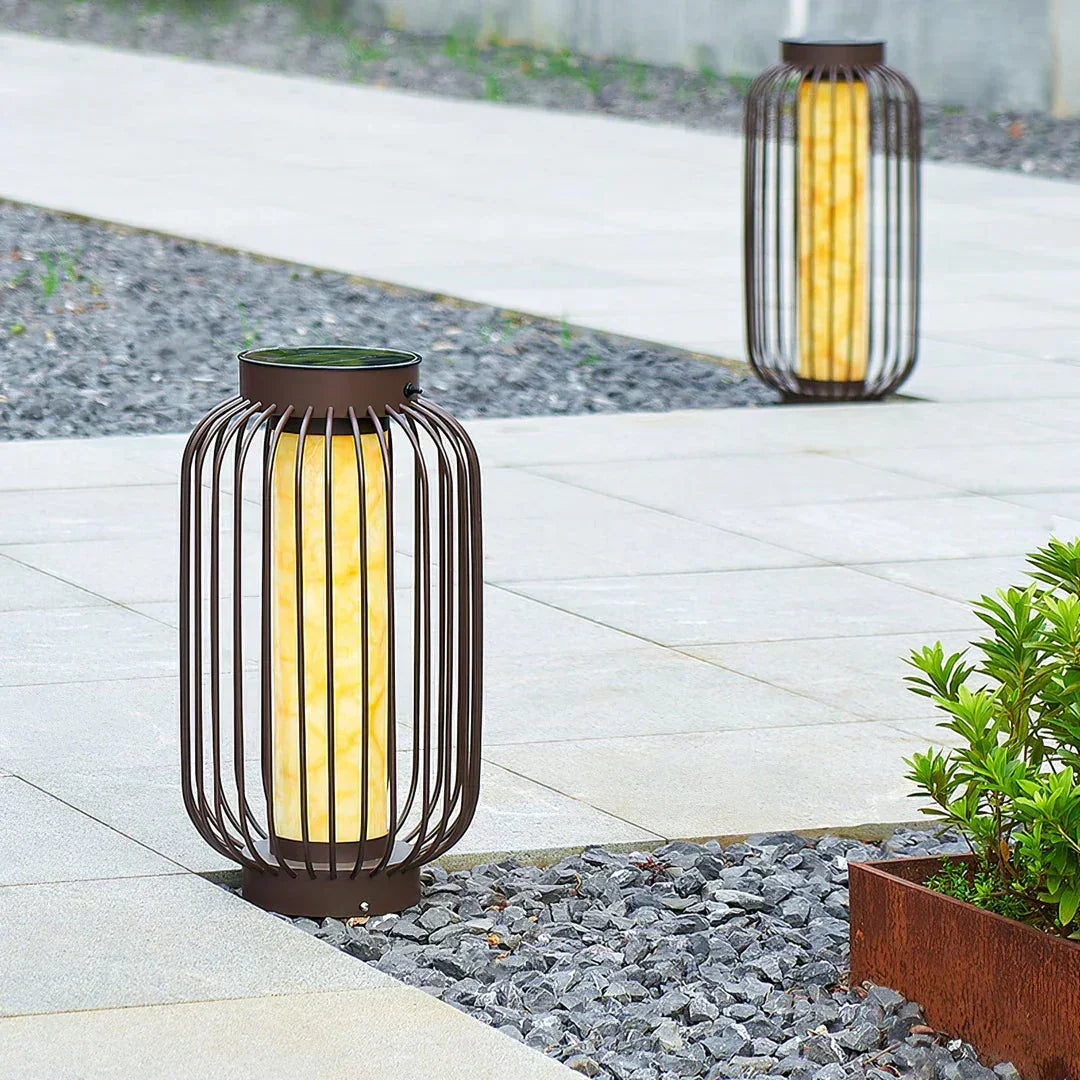 Birdcage Graydon Outdoor Alabaster Table Lamp – Alabaster detail 9