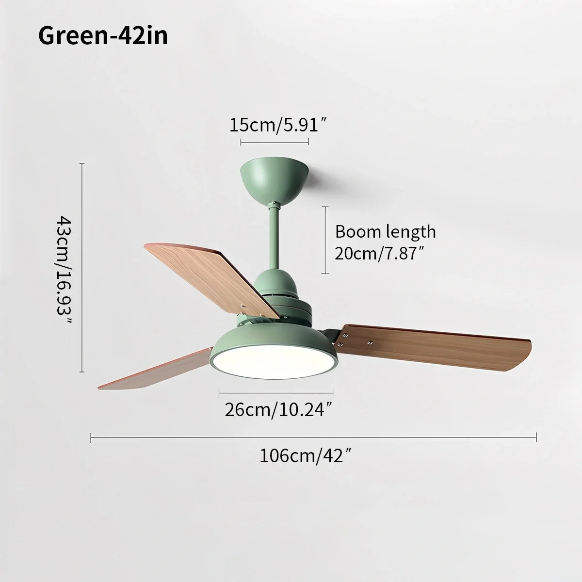 Modern Minimalist Three Leaf Ceiling Fan Light – detail 4