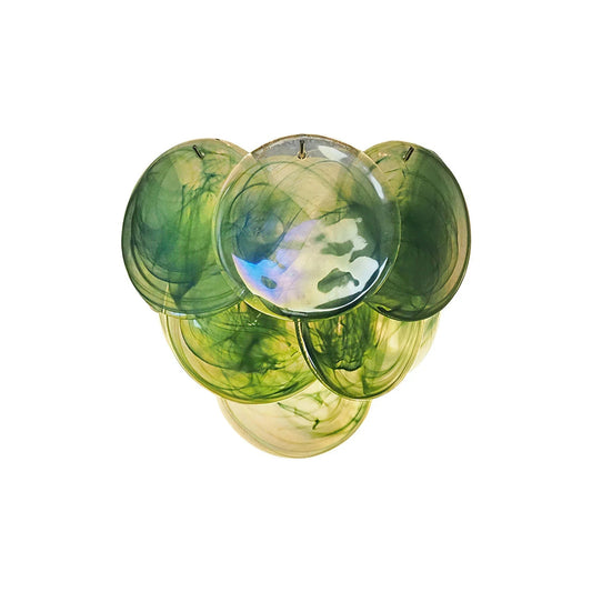 Green Vintage Murano Disc Glass Wall Sconce