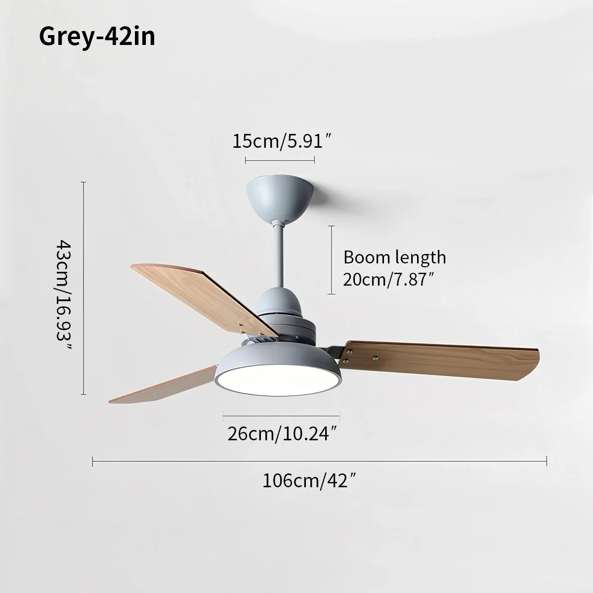 Modern Minimalist Three Leaf Ceiling Fan Light – detail 12