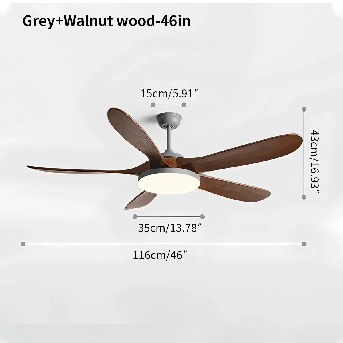 5-Leaf Wood Ceiling Fan Light – Wood detail 12