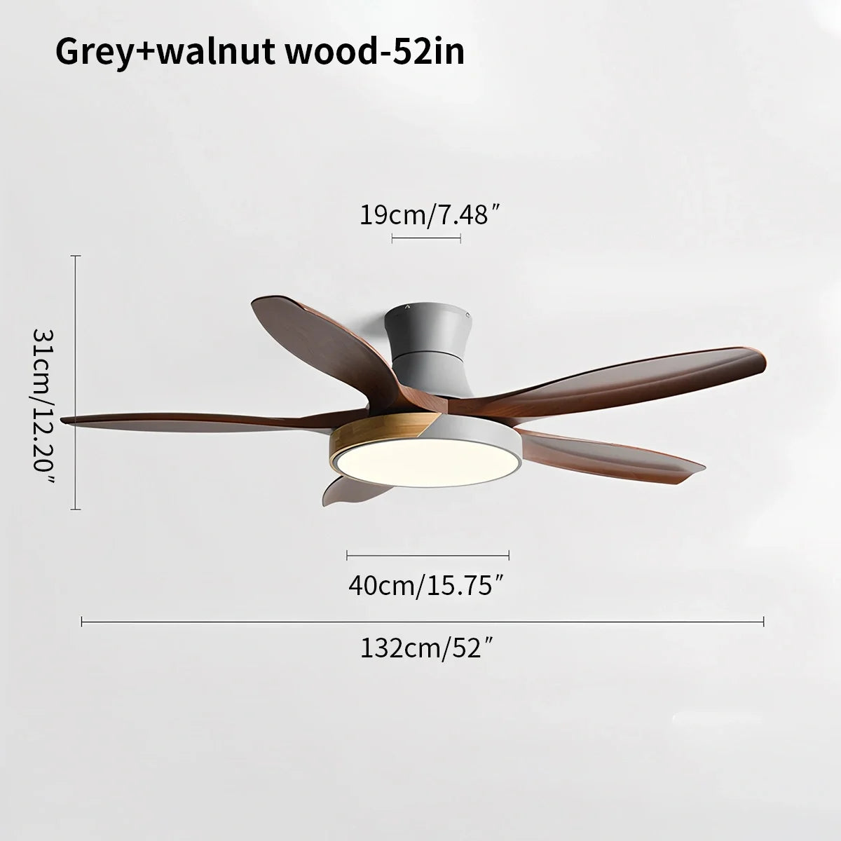 Nordic 5-Blade LED Ceiling Fan Light – detail 31