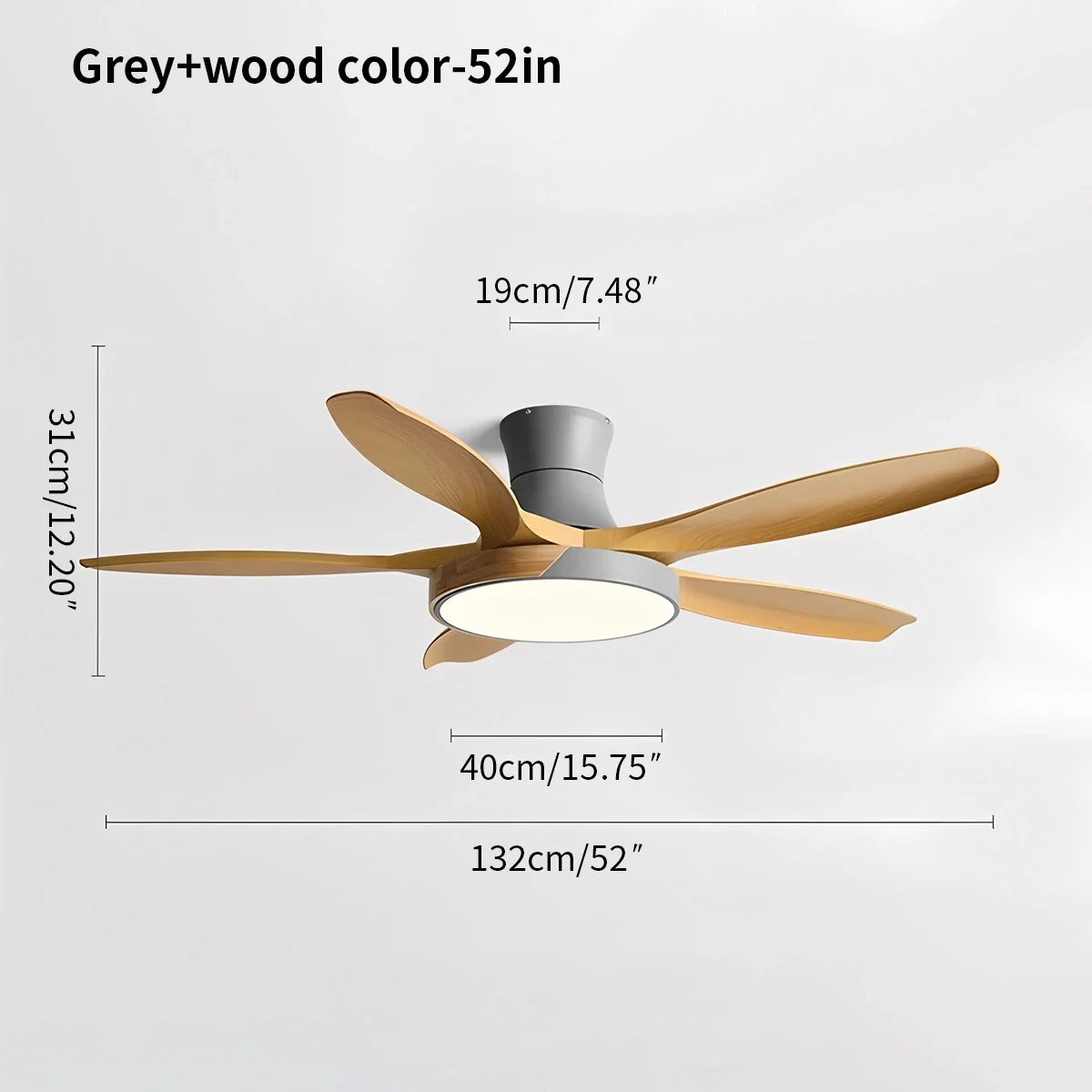 Nordic 5-Blade LED Ceiling Fan Light – detail 7