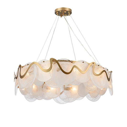 LED Postmodern Golden Round Oval Chandelier