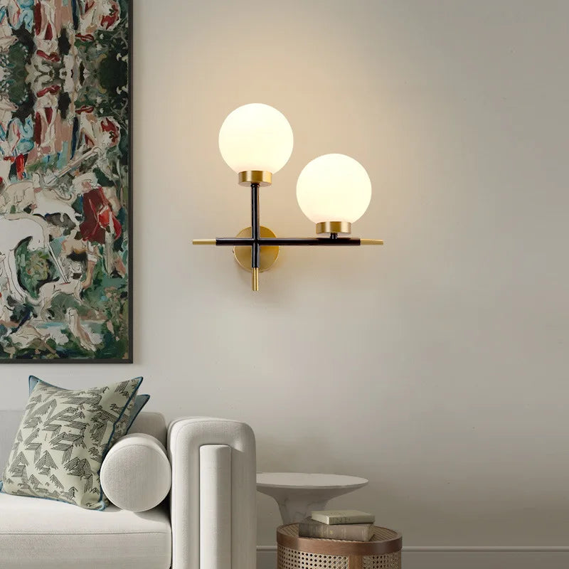 Wall Lamp American Round Glass Ball LED Sconce