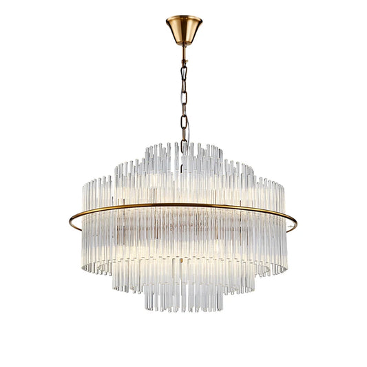 LED Postmodern Gold Silver Stainless Steel Glass Pendant