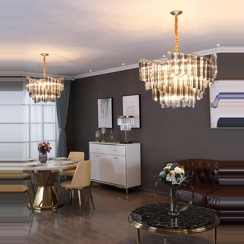 LED Dimmable Silver Gold Crystal Designer