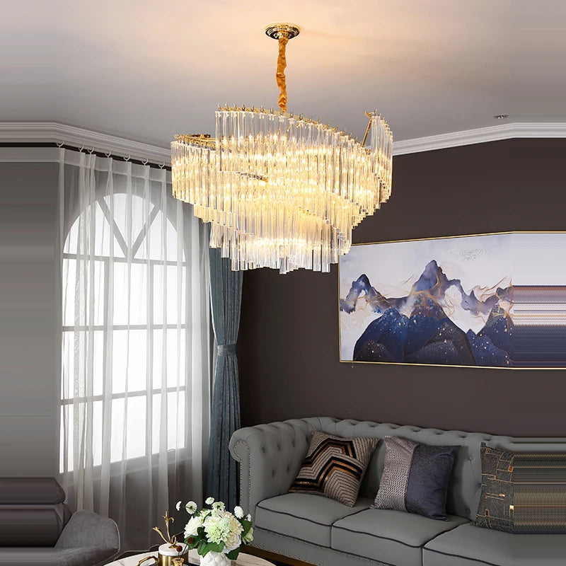 LED Dimmable Silver Gold Crystal Designer