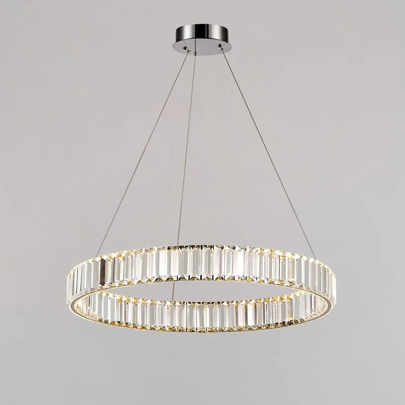 LED Pendant Light Crystal Round Living Room Bedroom Ring