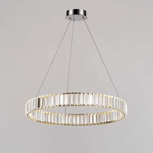 LED Pendant Light Crystal Round Living Room Bedroom Ring