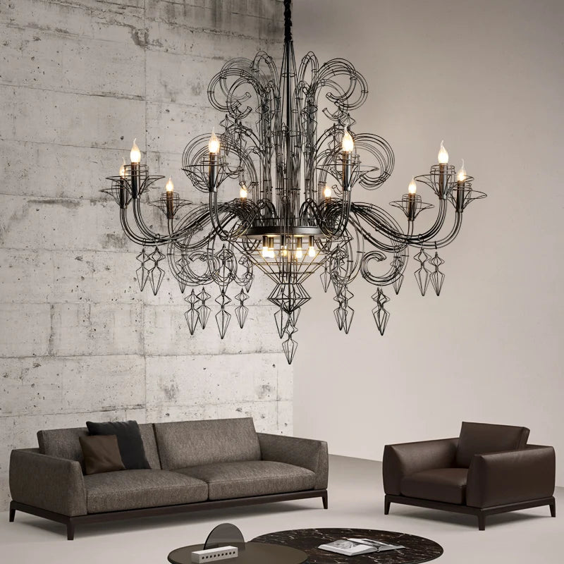 Baroque Black White Designer Hanging Lamps LED Pendant