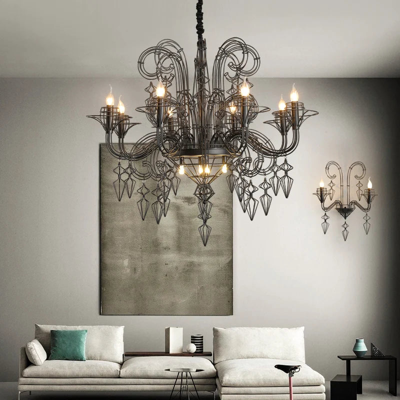 Baroque Black White Designer Hanging Lamps LED Pendant