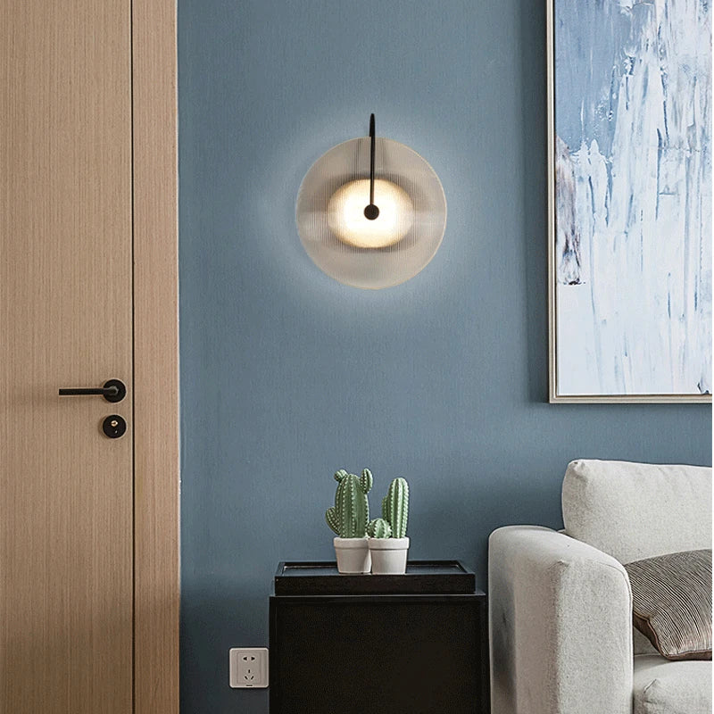 LED Wall Lamp Creative Stripe Glass Nordic Gold