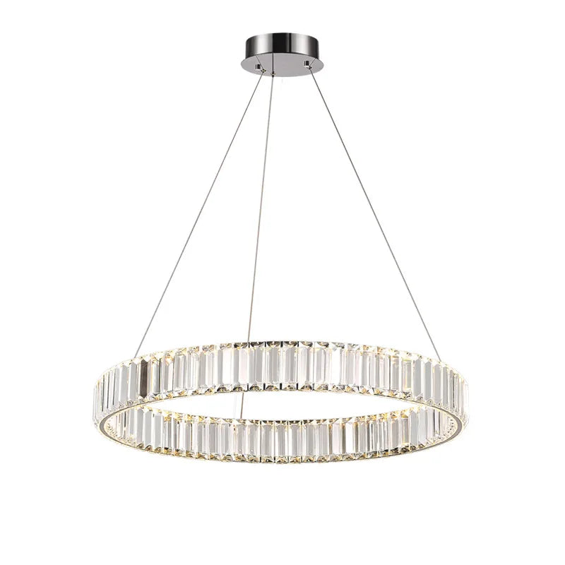 LED Pendant Light Crystal Round Living Room Bedroom Ring