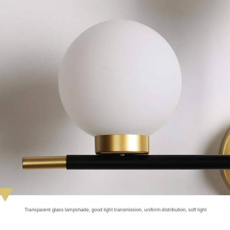 Wall Lamp American Round Glass Ball LED Sconce