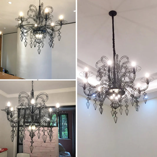 Baroque Black White Designer Hanging Lamps LED Pendant