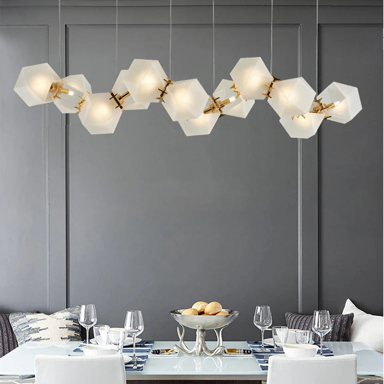 LED Postmodern White Glass Stone Pendant Light Dinning