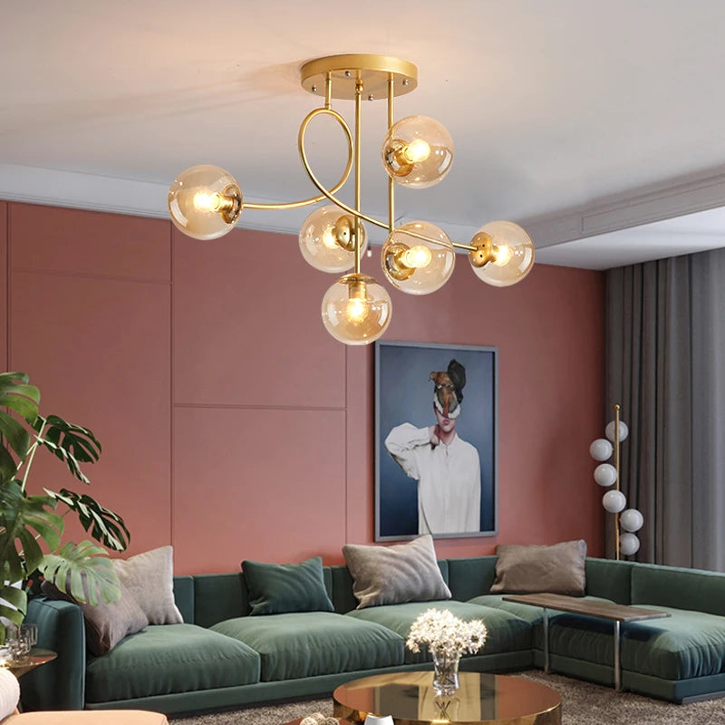 LED Ceiling Lights Glass Ball Nordic