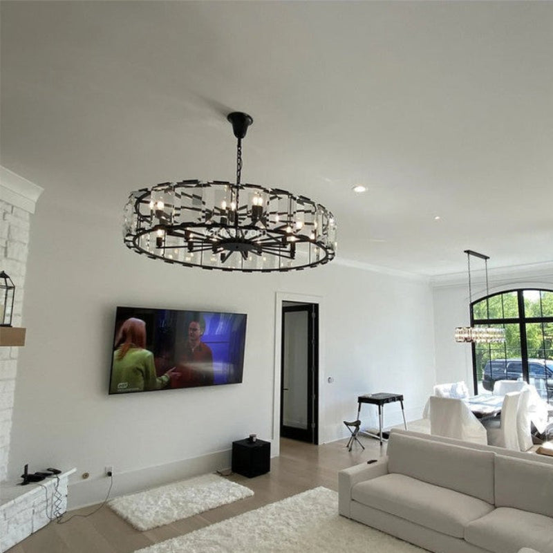 Harlow Multicurve Crystal Round Chandelier – Crystal detail 10