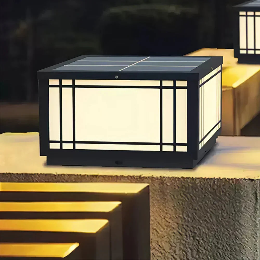 Harrison Acrylic Cube Outdoor Lamp Steel – Steel detail 2
