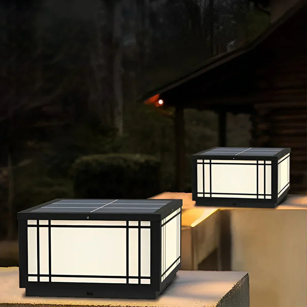 Harrison Acrylic Cube Outdoor Lamp Steel – Steel detail 3