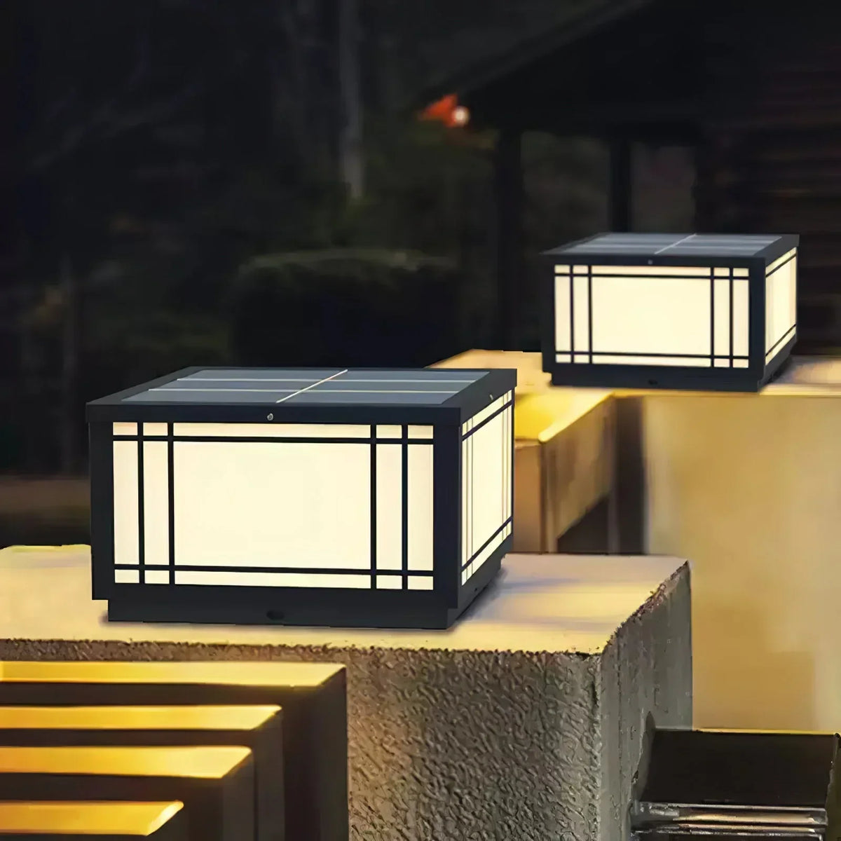 Harrison Acrylic Cube Outdoor Lamp Steel – Steel detail 7