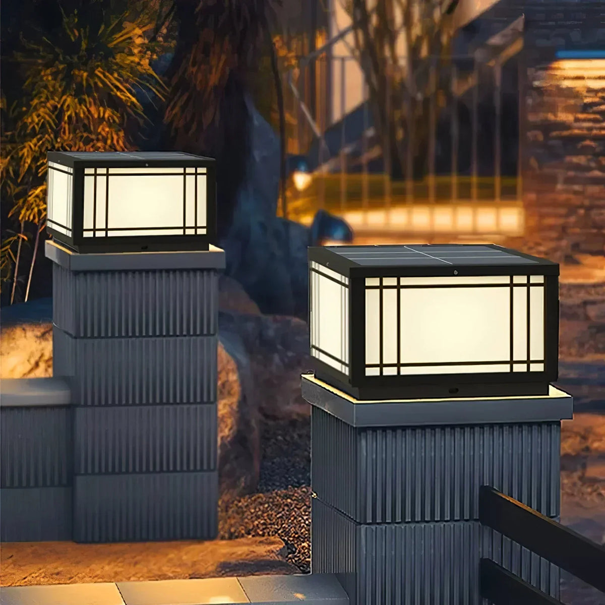 Harrison Acrylic Cube Outdoor Lamp Steel – Steel detail 9