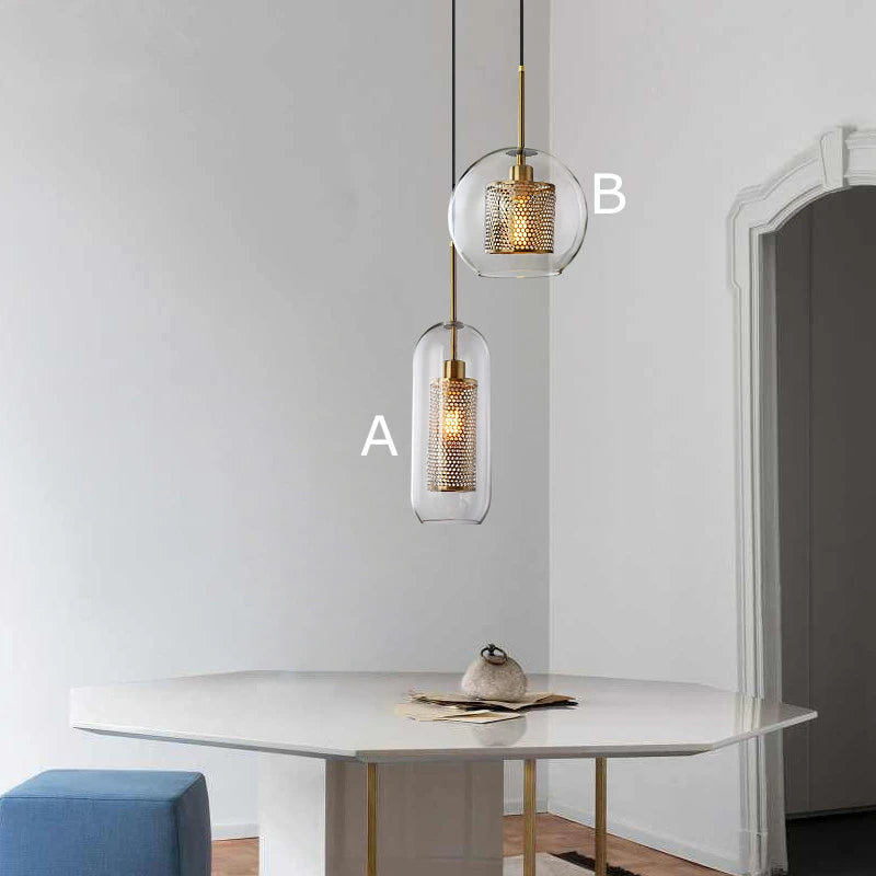 LED Pendant Lamps Nordic Glass Ball Bedroom Indoor
