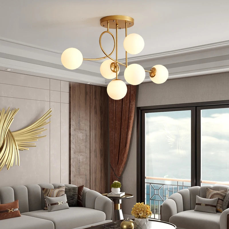 LED Ceiling Lights Glass Ball Nordic